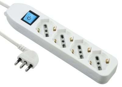 MULTIPRESA 4P BIP/SCHUKO+INTERR BIANCO FIG.8