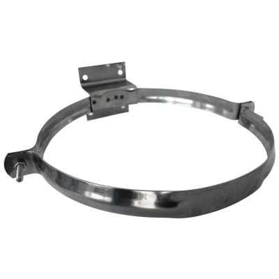 COLLARE INOX CON STAFFA PER TUBO STUFA 25 CM ECO