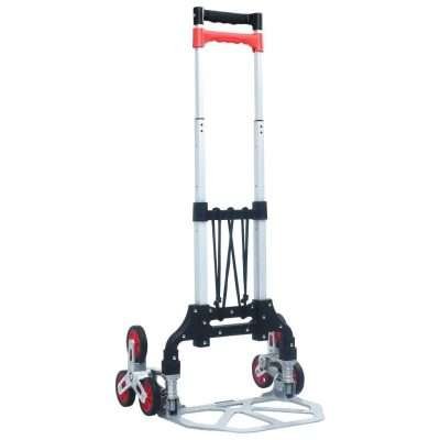 Carrello Pieghevole per Trasporto Scale 70 kg Alluminio Argento