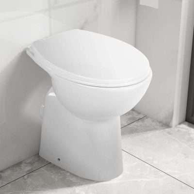 Toilette Alta Senza Bordo con Chiusura Ammortizzata 7 cm in Ceramica Bianca