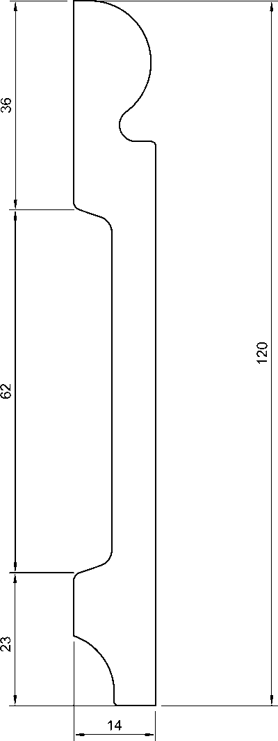 C283 Battiscopa in polimero 120x14x2000 mm - immagine 2