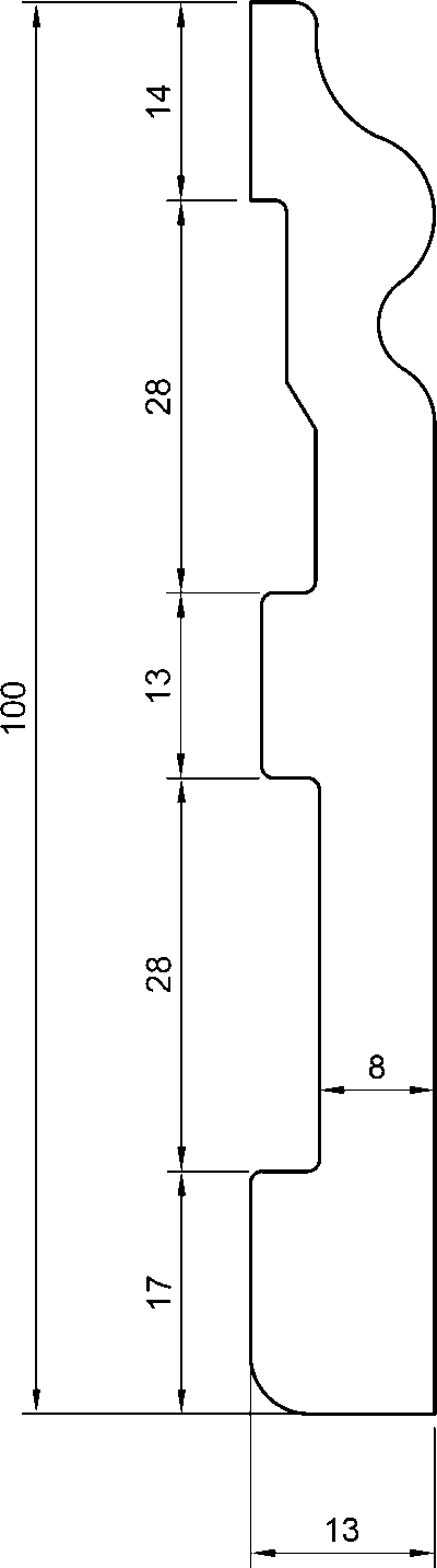 C285 Battiscopa in polimero 100x15x2000 mm - immagine 2