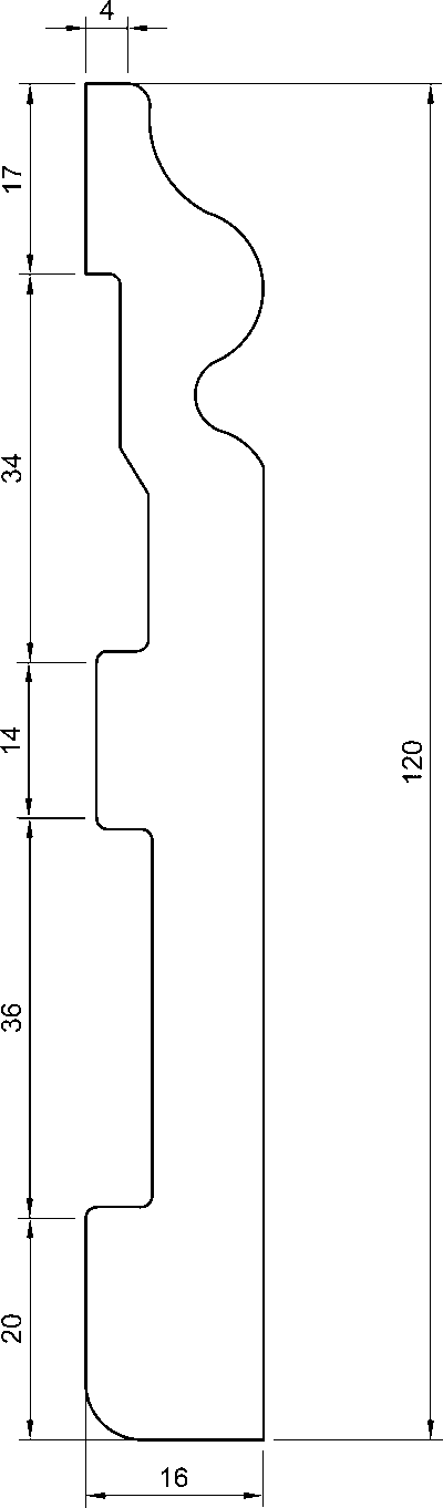 C410 Battiscopa in polimero 120x16x2000 mm - immagine 2