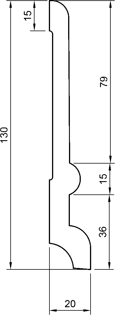 CF13 Battiscopa in polimero 128x20x2000 mm - immagine 2