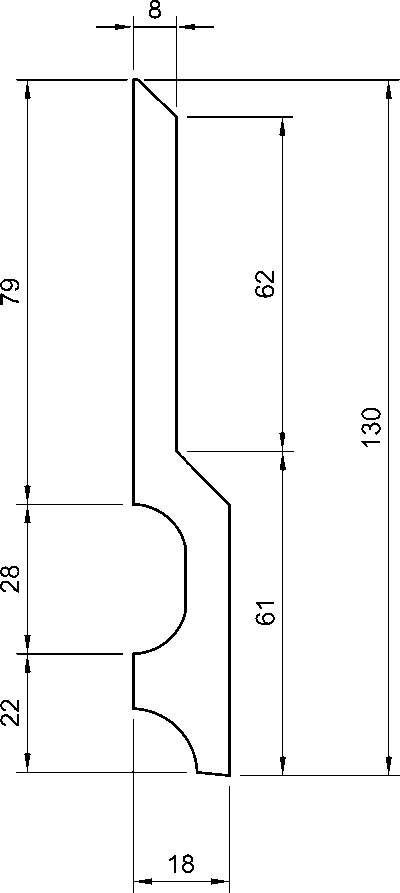 CF14 Battiscopa in polimero 130x18x2000 mm - immagine 2