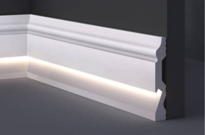 JX200 Battiscopa in polimero alloggio LED 100x18x2000 mm