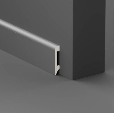 JC818 Battiscopa in polimero 75x14x2000 mm Silver