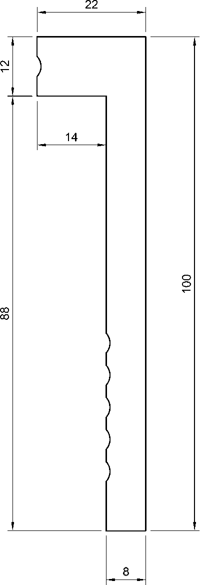 JC160 CopriBattiscopa in polimero 100x22x2000 mm - immagine 2