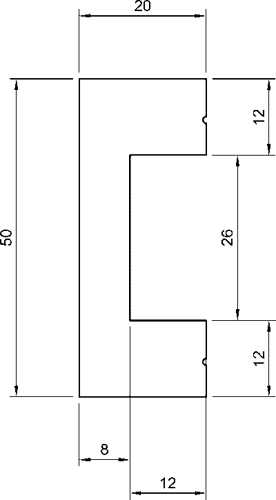 JX108 Battiscopa in polimero 50x20x2000 mm - immagine 2