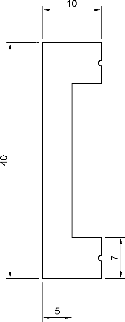 JX139 Battiscopa in polimero 40x10x2000 mm - immagine 2