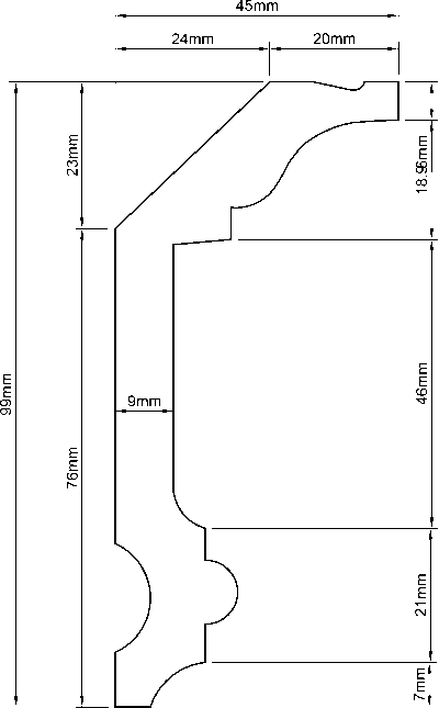 JX157 Guscio soffitto in polimero 100x45x2000 mm - immagine 2