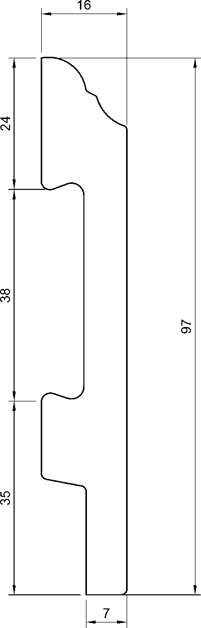 T62 Battiscopa in polimero 95x15x2000 mm - immagine 2