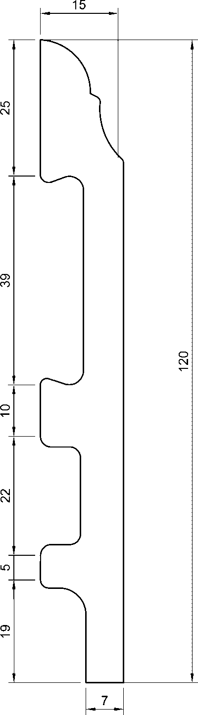 T70 Battiscopa in polimero 120x15x2000 mm - immagine 2