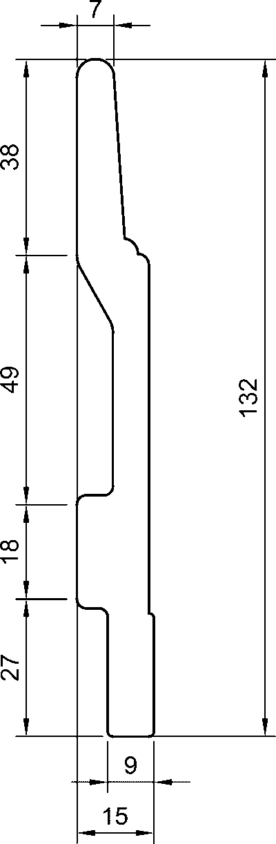 C406 Battiscopa in polimero 130x15x2000 mm - immagine 2