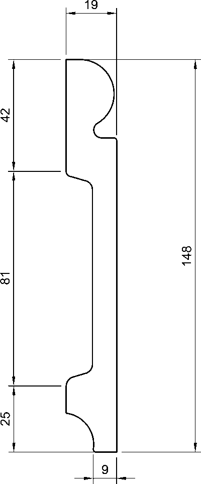 C409 Battiscopa in polimero 145x18x2000 mm - immagine 2