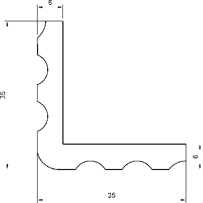 JC489 Angolare in polimero 35x35x3000 mm - immagine 2