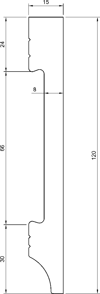 JC516 Battiscopa in polimero 120x15x2000 mm - immagine 2