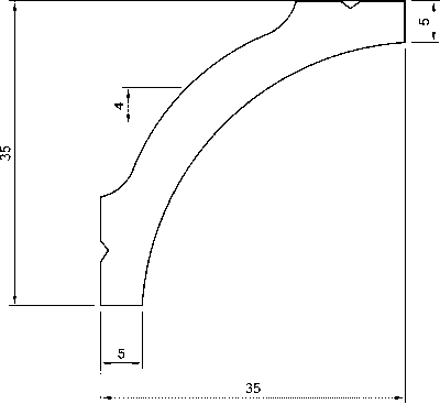 JX116 Guscio soffitto in polimero 35x35x2000 mm - immagine 2