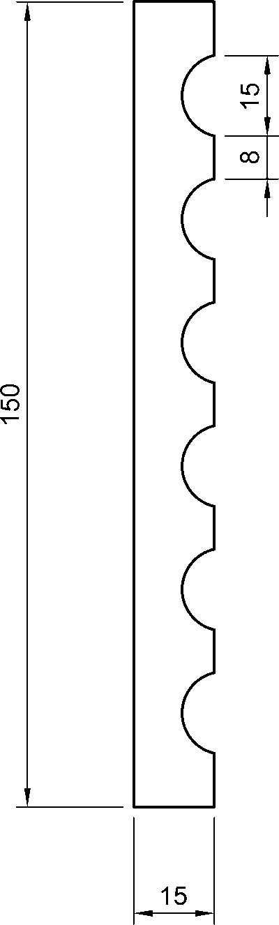 JX274 Cornice in polimero 150x15x2000 mm - immagine 2