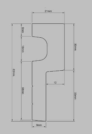 JE1064 Profilo di chiusura in polimero per esterno 63x21x2800 mm - immagine 2