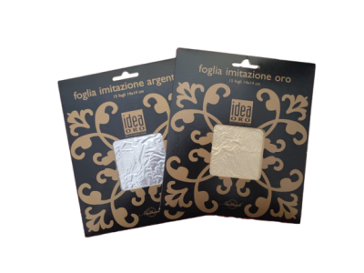Foglia Oro / Argento 15 fogli 14x14
