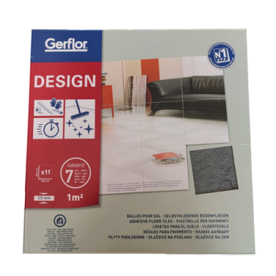 PACCO DI 1 MQ MATTONELLA ADESIVA IN PVC SLATE ANTHRACITE 30,5X30,5CM SPES. 0,13CM