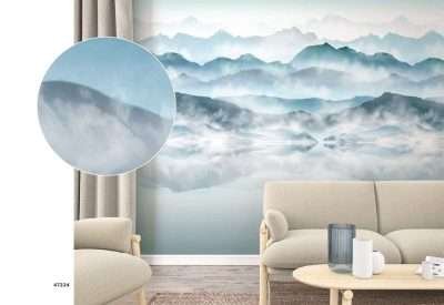 Parato on demand personalizzabile A misty view of mountains serie Easy