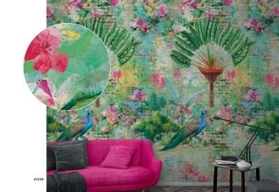 Parato on demand personalizzabile Peafloretile serie Easy