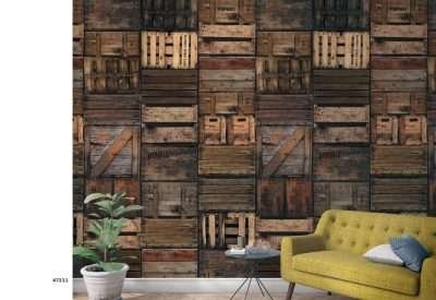 Parato on demand personalizzabile WoodStack serie Easy