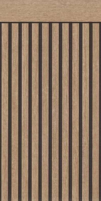 Parato effetto Boiserie Doghe Noce 5 Metri ( Lunghezza ) X 1,06 Metri ( Altezza ) a rotolo - immagine 2