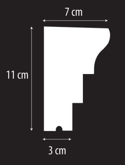 CORNICE EPS per ESTERNO MARCAPIANO mis. 11x7x200 cm - immagine 2