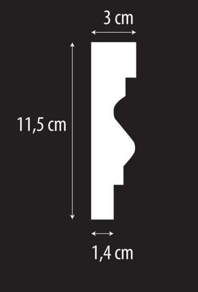 CORNICE EPS per ESTERNO mis. 11,5x3x200 cm - immagine 2