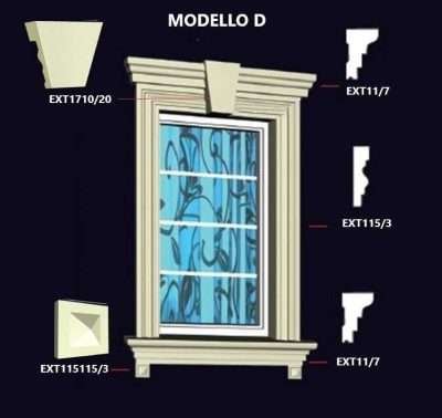 CORNICE EPS per ESTERNO MARCAPIANO mis. 11x7x200 cm - immagine 3