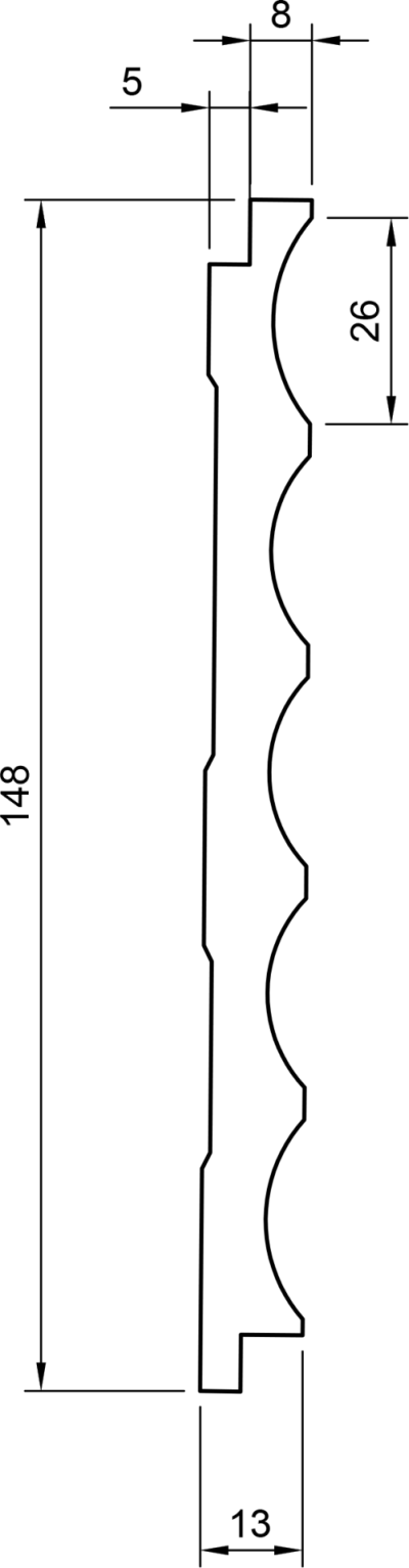 JC1077 Listellato in polimeri 148x13x2800 mm linea Lymer Geometric - immagine 2