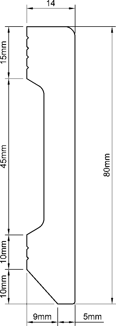 JT1118 Battiscopa in polimero 80x14x2000 mm Effetto legno bianco - immagine 2