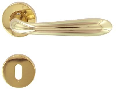 MANIGLIA GOCCIA ART.M82 C/BOCCHETTA ORO LUCIDO