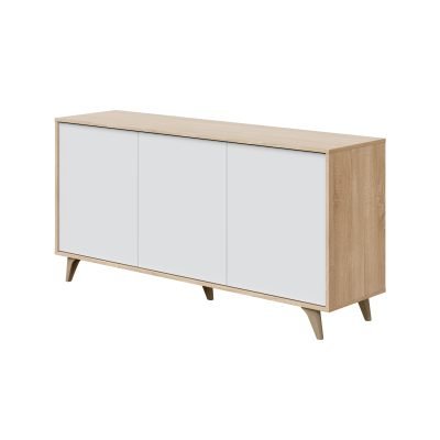 KIT CREDENZA 3 ANTE 154X40X75H ROVERE BIANCO