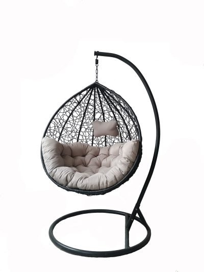 POLTRONA SOSPESA IN ACCIAIO E POLYRATTAN CM195X105