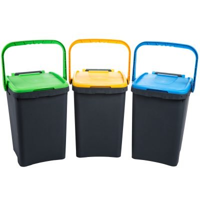 PATTUMIERA  50 L ECOPLUS C/MANIGLIA KIT 3 PEZZI