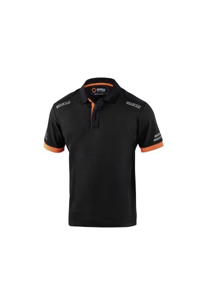 SPARCO POLO TOLEDO BLACK ORANGE TG XL