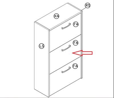 R FA ANTA X SCARPIERA 3A DOPPIA MOD.EKO306 ROVERE CM.102X60X25