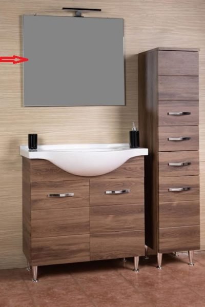 R SPECCHIO X MOBILE BAGNO ANTONELLA 2 ANTE + 3 CASSETTI 105 NOCE