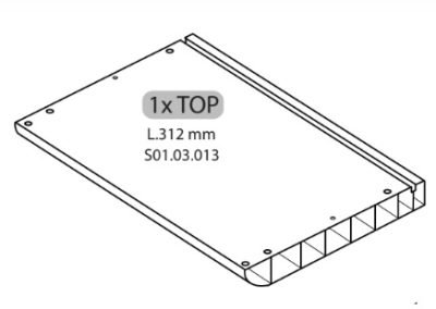 R 1XTOP L.312 mm X ARMADIO SPOGLIATOIO RESINA A 1 POSTO IN KIT C/SERRAT