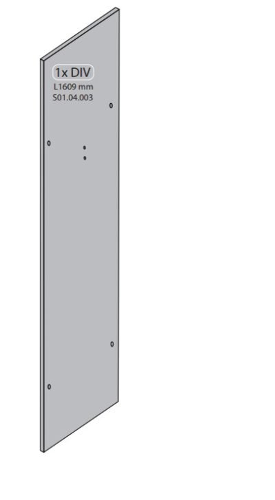 R 1xDIV L1609 mm S01.04.003 X ARMADIO SPORCO PULITO RESINA 1 ANTA 175X59X39 KIT