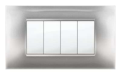 PLACCA MIVIDA PLANA ALLUMINIO CHIARO 4P