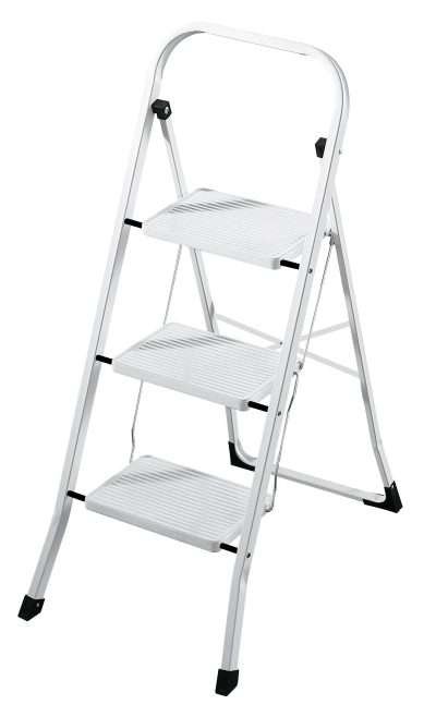 C SGABELLO SALVASPAZIO ACCIAO 3 GRADINI S/PED