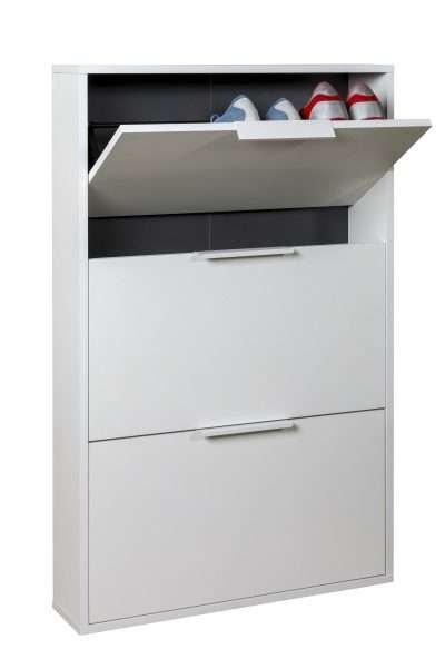 SCARPIERA 3 RIBALTE SLIM CM. 65X15X105 H BIANCO
