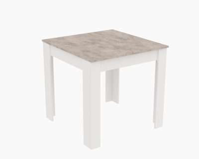 TAVOLO FISSO CM 80X110XH.75 CEMENTO/BIANCO