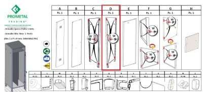 R FIANCO DX X ARMADIO SPORCO/PULITO 1 ANTA 50X50XH179 CM KIT