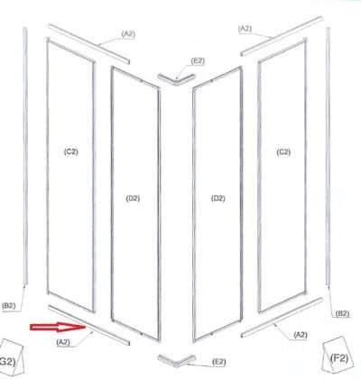 R PROFILO (A2)X BOX DOCCIA CRILEX GOCCIA 1,6 MM 68-80X68-80 BCO